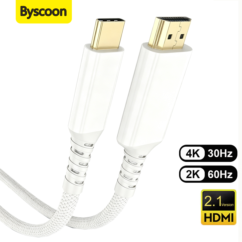 Hdmi Cable 2.1 - USB C to HDMI Cable White