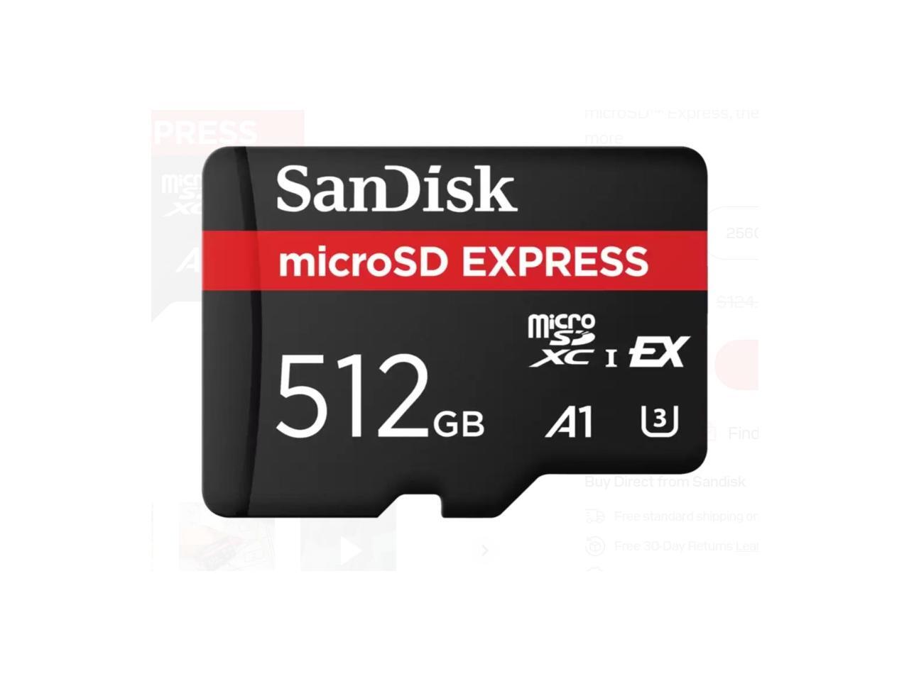Gaming Console Box - SANDISK 512GB microSD Express Card -