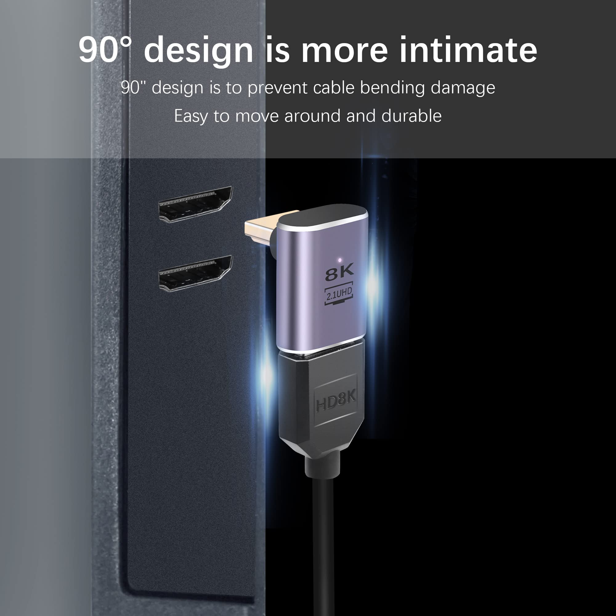 8K 90 Degree Right Angle HDMI  - огляд і ціна Hdmi Cable 2.1