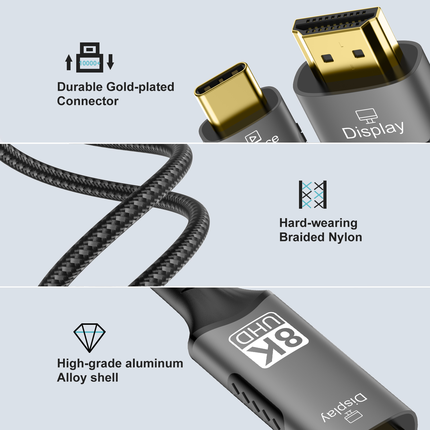 8K@60Hz USB C to HDMI Adapter  - огляд і ціна Hdmi Cable 2.1