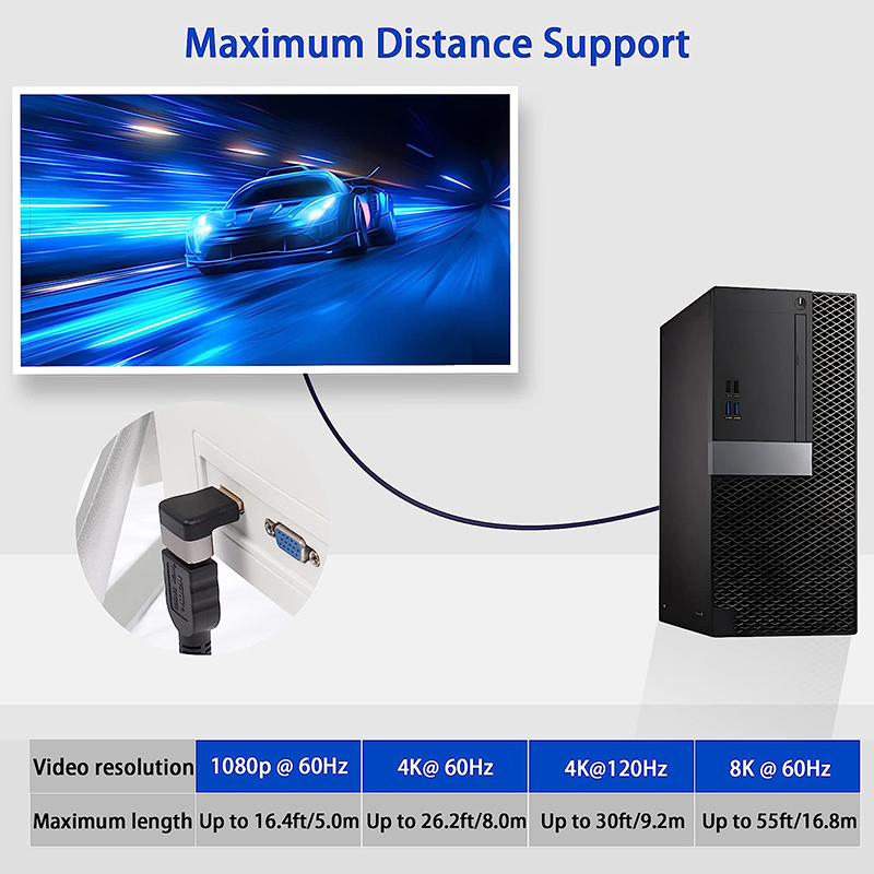 Right Angle HD 2.1 Adapter Mal - огляд і ціна Hdmi Cable 2.1